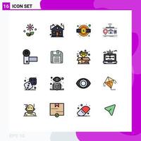 Universal Icon Symbols Group of 16 Modern Flat Color Filled Lines of things internet property gadgets service legal Editable Creative Vector Design Elements