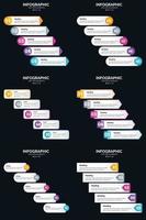 Vector 6 Infographics Pack Presentation slide template 5 Steps cycle diagrams and timelines