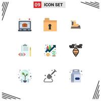 9 Creative Icons Modern Signs and Symbols of chart control hiker checklist quality control Editable Vector Design Elements