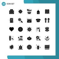 Pack of 25 Modern Solid Glyphs Signs and Symbols for Web Print Media such as location logistic pin off tag Editable Vector Design Elements