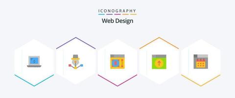 Web Design 25 Flat icon pack including web. design. web. web. upload vector