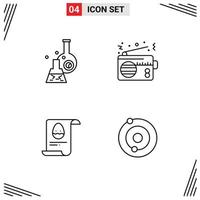 4 Line concept for Websites Mobile and Apps beaker connection tube communication data Editable Vector Design Elements