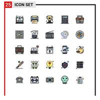 Set of 25 Modern UI Icons Symbols Signs for amplifier material award construction bag Editable Vector Design Elements
