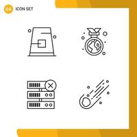 Universal Icon Symbols Group of 4 Modern Filledline Flat Colors of autumn database fall earth day server Editable Vector Design Elements