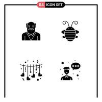 Modern Set of Solid Glyphs and symbols such as grandpaa hanging uncle bug love Editable Vector Design Elements