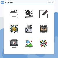 Set of 9 Modern UI Icons Symbols Signs for european commission edit store sticker Editable Vector Design Elements
