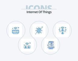 Internet Of Things Blue Icon Pack 5 Icon Design. quad copter. drone. digital. network. internet vector