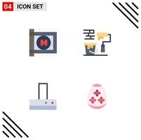 User Interface Pack of 4 Basic Flat Icons of healthcare kitchen paint brush brush egg Editable Vector Design Elements