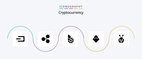 paquete de iconos de glifo de criptomoneda 5 que incluye cripto. ondas . tecnología. cripto vector