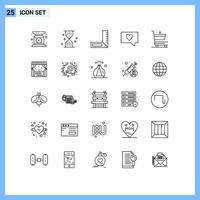 25 Creative Icons Modern Signs and Symbols of shopping cart wait message like Editable Vector Design Elements