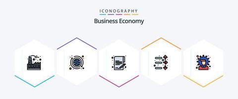 Economy 25 FilledLine icon pack including options. economy. document. stock. economy vector