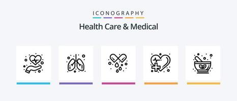 Health Care And Medical Line 5 Icon Pack Including kidneys. care. cosmetics. building. hospital. Creative Icons Design vector