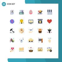 Pack of 25 Modern Flat Colors Signs and Symbols for Web Print Media such as audio pms decoration pantone card Editable Vector Design Elements