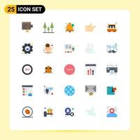 Group of 25 Modern Flat Colors Set for management room notification double vote Editable Vector Design Elements