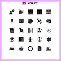 25 iconos creativos signos y símbolos modernos del sitio web de datos diseño del sitio web solar elementos de diseño vectorial editables vector