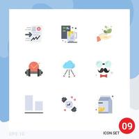 9 Thematic Vector Flat Colors and Editable Symbols of cloud dumb file healthcare success Editable Vector Design Elements