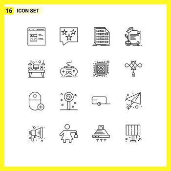 conjunto de 16 paquetes de esquemas comerciales para la codificación de documentos de tasa de certificado de educación elementos de diseño vectorial editables vector