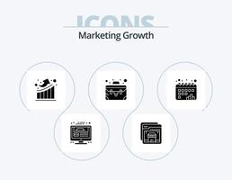 marketing crecimiento glifo icono paquete 5 icono diseño. gráfico. valija. compras. caso. hasta vector