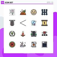 Universal Icon Symbols Group of 16 Modern Flat Color Filled Lines of light manual shield car mask Editable Creative Vector Design Elements