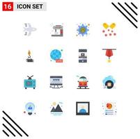 Modern Set of 16 Flat Colors and symbols such as building omega pills cyber crime omega capsules nutrients capsules Editable Pack of Creative Vector Design Elements