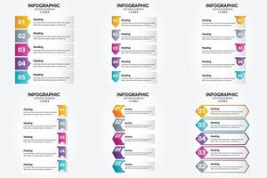 ilustración vectorial infografía conjunto de diseño plano para folleto publicitario y revista vector