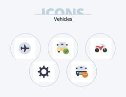 diseño de iconos del paquete de iconos planos de vehículos 5. hecho. comprobado. vehículos auto. volador vector