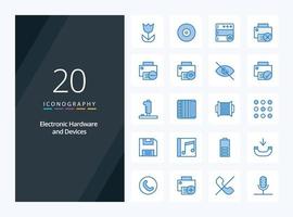 20 Devices Blue Color icon for presentation vector