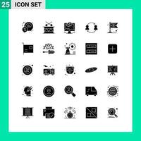 Set of 25 Modern UI Icons Symbols Signs for user replace holiday employee drawing Editable Vector Design Elements