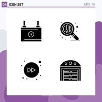 4 Creative Icons Modern Signs and Symbols of accumulator right power zoom construction Editable Vector Design Elements