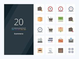 20 Ecommerce Flat Color icon for presentation vector