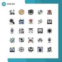 paquete de iconos de vector de stock de 25 signos y símbolos de línea para configuraciones de bebida opciones dulces que graban elementos de diseño de vector editables