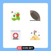Mobile Interface Flat Icon Set of 4 Pictograms of boot protection american help gold Editable Vector Design Elements