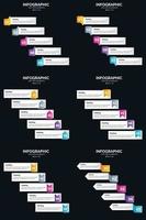 Vector 6 Infographics Pack Presentation slide template 5 Steps cycle diagrams and timelines