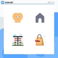 User Interface Pack of 4 Basic Flat Icons of talent cityscape management instagram gas Editable Vector Design Elements