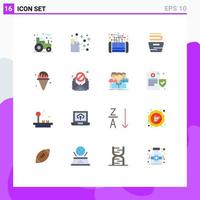 16 iconos creativos signos y símbolos modernos de lavado de helados limpieza de limpieza móvil paquete editable de elementos de diseño de vectores creativos