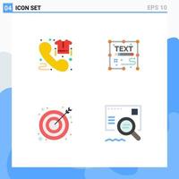 User Interface Pack of 4 Basic Flat Icons of call write order creative goal Editable Vector Design Elements