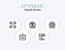paquete de iconos de línea de alimentos y bebidas 5 diseño de iconos. comida. bebidas no. Cocinando. medios y entretenimiento vector