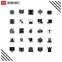 25 Thematic Vector Solid Glyphs and Editable Symbols of network celebration essential new year chinese Editable Vector Design Elements