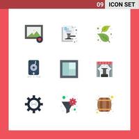 Flat Color Pack of 9 Universal Symbols of storage file ash data tree Editable Vector Design Elements