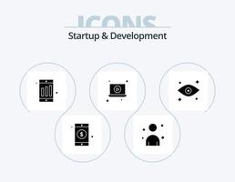 Startup And Develepment Glyph Icon Pack 5 Icon Design. . . chart. watching. eye vector