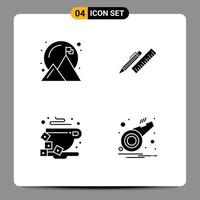 Universal Solid Glyphs Set for Web and Mobile Applications achieved supplies success organizer coffee Editable Vector Design Elements