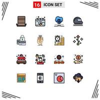 Stock Vector Icon Pack of 16 Line Signs and Symbols for banking goal keeper world safety helmet Editable Creative Vector Design Elements