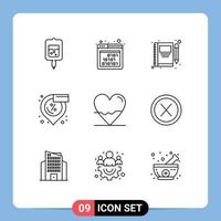 Set of 9 Modern UI Icons Symbols Signs for beat sale book location write Editable Vector Design Elements