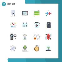 Set of 16 Modern UI Icons Symbols Signs for identity id computer shrink arrow Editable Pack of Creative Vector Design Elements