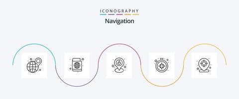 Navigation Line 5 Icon Pack Including target. arrow. location. map. direction vector