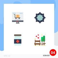 User Interface Pack of 4 Basic Flat Icons of advertising tablets marketing tether date Editable Vector Design Elements