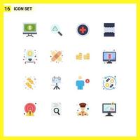16 Thematic Vector Flat Colors and Editable Symbols of stock investment error business layout Editable Pack of Creative Vector Design Elements