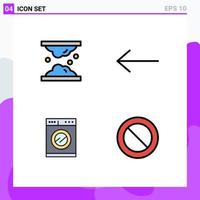 Universal Icon Symbols Group of 4 Modern Filledline Flat Colors of cholesterol machine skin arrow ban Editable Vector Design Elements