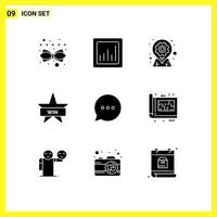 9 Creative Icons Modern Signs and Symbols of chat win geo insignia badge Editable Vector Design Elements