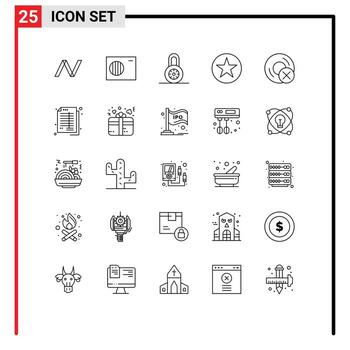 25 User Interface Line Pack of modern Signs and Symbols of gadget devices protection computers insignia Editable Vector Design Elements